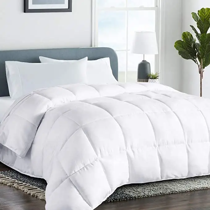 Queen Cooling Comforter Down Alternative Quilted Duvet Insert with Corner Tabs All-Season - Luxury Soft Hotel comforter