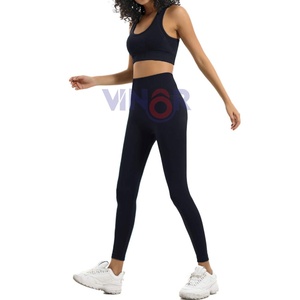 Vêtements de sport Ensemble de yoga pour femmes sans couture à haute élasticité Soutien-gorge de gymnastique et leggings de yoga respirants Ensemble OEM personnalisé - Product Image 3