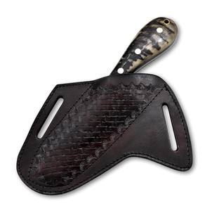 Couteau de boucher en acier Damas de qualité industrielle OEM, manche en corne de bœuf, lame pleine, couteau de chasse et de camping, étui pour crêpes - Product Image 6