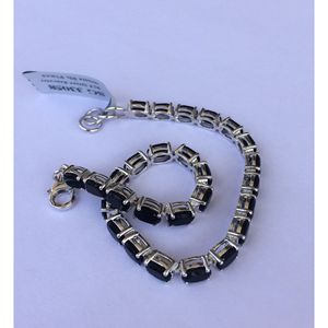 Bracelet tennis Shah Gems pour femme en spinelle noire naturelle, bijoux de mode en argent sterling 925 - Product Image 3