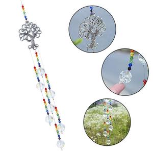 Hanging Rainbow Maker Life Tree <b>Ornament</b> Crystal Suncatcher Balls Pendant for Home Garden Indoor Outdoor Decoration - Product Image 3