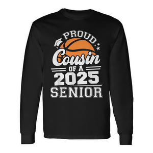 T-shirt à manches longues pour le cousin fier du diplômé de basket-ball senior 2025 – Vêtement promotionnel de la promotion 2025 - Product Image 2