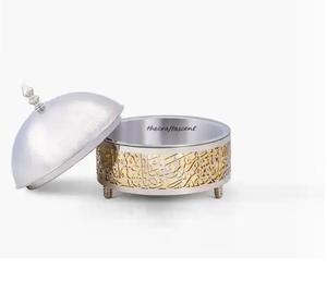 Casseroles en acier or et argent de haute qualité en gros avec couvercle chauffe-aliments en métal et serveur pour marmite en métal pour plat de service des aliments - Product Image 1