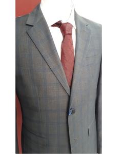 Costume pour homme en tweed, 2 pièces, coupe ajustée, double boutonnage, style vintage, blazer et pantalon beige pour les mariages - Product Image 3