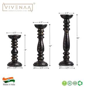 Luxury Handmade <b>Wood</b> <b>Candlestick</b> Stand <b>Holder</b> with Unique Design for Restaurant Hotel Wedding Party Decorative Item Available - Product Image 3