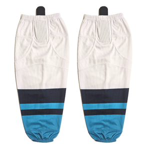 Chaussettes de hockey en tricot de polyester 100% en gros de couleur personnalisée pour adultes Nouveau prix d'usine de haute qualité avec logo d'équipe personnalisé - Product Image 3