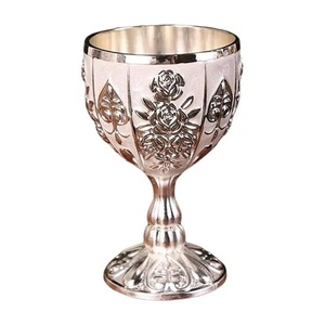 Vaso de Cóctel de Lujo con Diseño en Relieve TQC, Acabado Plateado, 300 ml, para Restaurante, Bar, Hotel, Gran Venta - Product Image 1