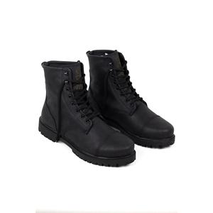 Stivali sportivi alti con suola alta in pelle nera - Product Image 5