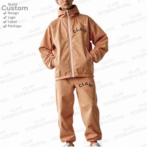 Conjunto de chándal cortavientos de nailon de gran tamaño unisex Conjunto cortavientos de nailon liso de primera calidad Elegante aspecto de 2 piezas para un estilo elevado - Product Image 4