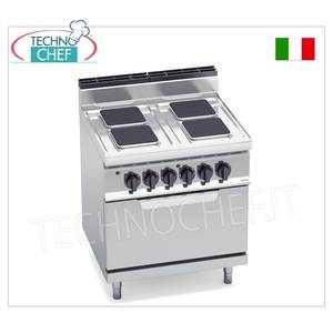 Cuisinière électrique 4 plaques sur four GN 2/1, Kw.17.9 - Product Image 3