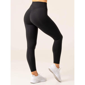 Venta al por mayor personalizado negro Momentum Cross Over Scrunch Leggings contorneado cintura alta ropa activa moda gimnasio Leggings para mujeres - Product Image 4