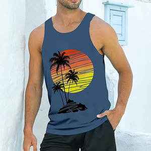 เสื้อกล้ามผู้ชายแห้งเร็วระบายอากาศได้พิมพ์ซับลิเมชันแบบลำลองสำหรับใส่วิ่งออกกำลังกาย - Product Image 2