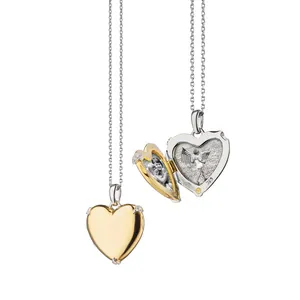 Private label Women Romantic Stainless Steel Couples Necklaces Pendants Heart Locket Necklace