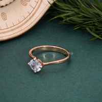 Bague de fiançailles solitaire moderne en or rose 18 carats, diamant de laboratoire taille brillant 0,80 ct, bague de mode pour femme, certifiée GIA
