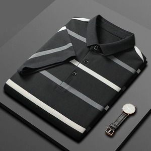 100% nuevo verano hombres clásico rayas Polo hombres algodón manga corta bordado negocios Casual caliente Polo hombre - Product Image 6