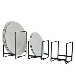 Handmade Set of 3 Black <b>Plate</b> Stands in Varying Sizes Stylish Decorative Tableware <b>Racks</b> Best for Home Display Use - Product Image 6