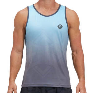 Camiseta de tirantes de entrenamiento con logotipo personalizado para hombre, cuello redondo, algodón/poliéster, tejido de punto transpirable, Material que absorbe el sudor, informal - Product Image 2