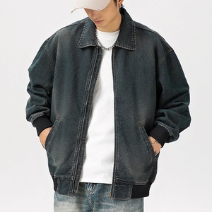 Zipper Front Letter Printed Denim <b>Jacket</b> Custom Turn-down Collar New Design Winter Waterproof Windproof Eco-friendly Breathable - Product Image 4