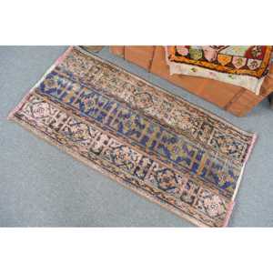 Alfombra Turca de 2.2x4.3 pies, Alfombra Pequeña Vintage, Alfombra Azul Camuflaje - Product Image 4