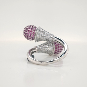 แหวนเพชรชมพูทรงกลมเจียระไนแบบบริลเลียนท์  ทองคำขาว/ทองคำชมพู 10K/14K/18K สำหรับผู้หญิง  งานฝีมือคุณภาพสูง  เหมาะสำหรับเป็นแหวนหมั้น  เครื่องประดับอันหรูหรา - Product Image 4