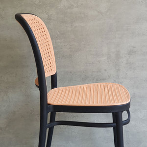 Contemporary Faux Rattan <b>Mesh</b> Thonet <b>Plastic</b> Molded Restaurant Chair ST3042 - Product Image 5