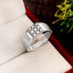 925 Sterling Silver Moissanite Wedding Engagement Band <b>Ring</b> <b>for</b> <b>Men</b> Available at Affordable Price - Product Image 3