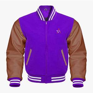 Veste de baseball en cuir Vigour, veste universitaire, broderie en chenille personnalisée pour hommes, veste décontractée tissée d'hiver - Product Image 5