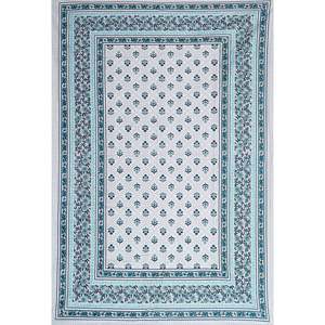 Turquoise Blue 100% Cotton Classic <b>Floral</b> <b>Sheet</b> Set with 1 Pillow Cover (BSB1093) - Product Image 3