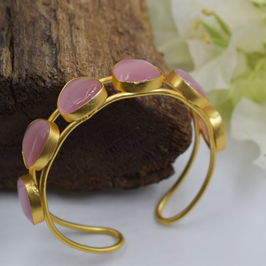 new arrival fashionable stylish <b>jewellery</b> designer handmade goldplated <b>brass</b> stone beads adjustable bangle for girls and women - Product Image 1