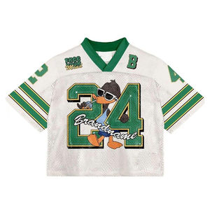 100% polyester Design Your Own Y2K Crop <b>Top</b> Lightweight soccer Jersey Shirts 3/4 Sleeve T-<b>Shir</b> American Football Jersey - Product Image 6