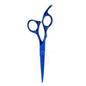 Ciseaux de coiffure de précision – Acier inoxydable allemand, revêtement bleu foncé, lame droite, repose-doigts fixe, coupe de haute qualité - Product Image 5