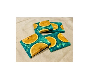 Stylish and functional Coffee Drink Cup <b>coaster</b> <b>Set</b> of 4 Wood Resin <b>coaster</b> Handmade Handicraft Manufacturer India - Product Image 1