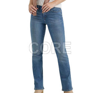 Pantalones vaqueros ajustados para mujer, novedad en pantalones vaqueros ajustados transpirables para mujer, servicio OEM - Product Image 4