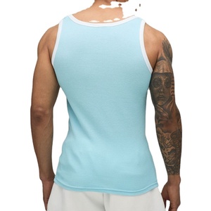 Débardeur Vintage Homme en Coton Respirant 100% Coton, Coupe Longue Slim Fit, Style Urbain, Matière Côtelée Tricotée pour Musculation - Product Image 6