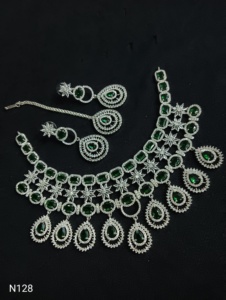 Conjunto de Collar de Novia con Diamantes Americanos y Aretes Clásicos de Alta Calidad para Joyería de Boda, Estilo Clásico para Mujer - Product Image 3