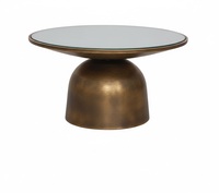 Table basse décorative de salon en aluminium et verre, modulable, extensible et combinable, style traditionnel