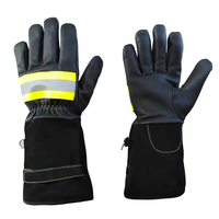 Gants de pompier flexibles résistants aux flammes approuvés par la NFPA, bande réfléchissante, cuir de vachette, couleur personnalisée, logo durable