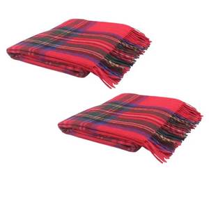 La mejor manta de lana Royal Stewart, patrón a cuadros atemporal para el hogar y al aire libre - Product Image 1