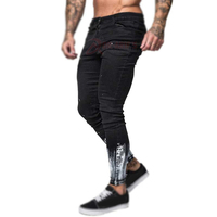 Jeans ajustados para hombre, proveedor OEM ODM, vaqueros elásticos rasgados, estilo urbano, hip hop, ecológicos, con remaches, para fiesta, color liso