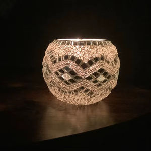 Portavelas de Vidrio de Colores con Acabado Mosaico para Decoración de Mesa de Cena Nocturna, Diseño de Fiesta, con Luz de Té - Product Image 1