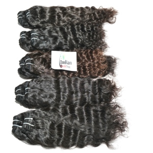 100% Cuticle Aligned Remy Indian Kinky Curly Weave Lace Front Vendor Bundles Natural Color <b>Black</b> <b>Wrap</b> Easy Apply - Product Image 4