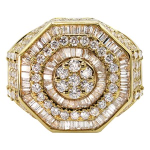 Bague en or de luxe pour hommes de style Hip Hop 10K 14K 18K Bague en forme de rond et de baguette à la mode en diamant naturel VVS - Product Image 4