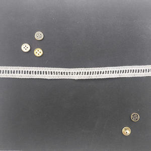 Eco-Friendly Luxury Vintage Simple White Lace Trim Stair <b>Step</b> Shape with 100% Polyester 1.3cm Width for Border Dress - Product Image 3