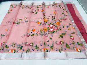 Venta al por mayor de ropa y accesorios de suministro, exquisito Sari de seda Kota Doriya con bordado para niñas, ropa de fiesta, Sari a la venta - Product Image 6