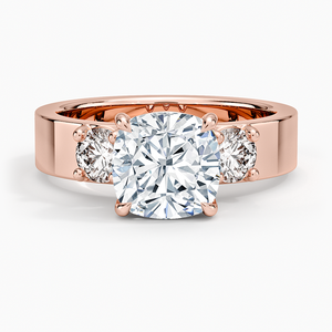 Anillo de Diamantes Cultivados en Laboratorio, Corte Cojín, Tres Piedras, Diamante Redondo, Oro de 14K/18K, Anillo de Compromiso de Lujo para Mujer, Conjunto de Joyería Fina - Product Image 2