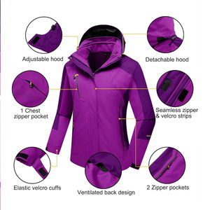 Chaquetas de esquí personalizadas para mujer para actividades al aire libre a prueba de viento impermeable con opciones de impresión y bordado de logotipos - Product Image 4