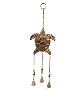 Turtle Shape Wind Chimes Indoor and Outdoor Home Office Garden Decorative Hanging <b>Ornament</b> with Multiple Metal Beads Bells - Product Image 1