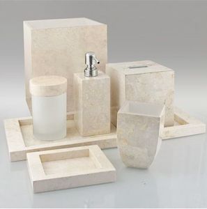 Texture Marble Bathroom <b>Set</b> <b>Soap</b> Case Tissue Holder Stand Candle Stand With Superior Quality for Bathroom Usage - Product Image 1