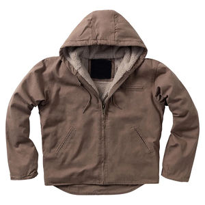 Chaqueta de Trabajo para Hombre, Personalizada, Resistente, Forrada de Algodón, con Capucha y Cremallera, Estilo Vintage de Lona Vaquera, para Primavera - Product Image 1