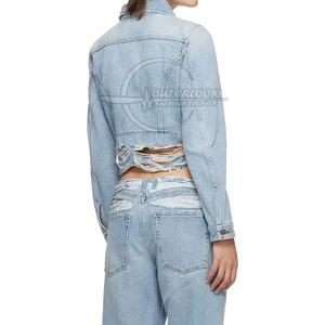 Veste en jean à vendre en ligne Vestes en jean de qualité supérieure, légères et de service OEM pour femmes Vêtements décontractés pour femmes - Product Image 3